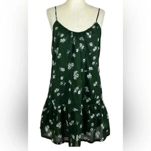 Current / Elliot green floral dress size 1 or small quirky indie bold
